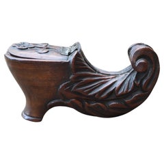 Caja de rapé de madera del siglo XIX, treen
