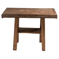 Used 19th Century Wooden Side Table, Brazilian Vernacular Design 