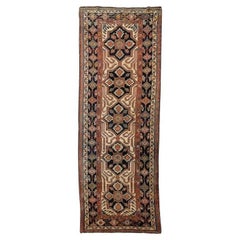 19th Century Wool Classical Rug Central Diamond Medallion Design