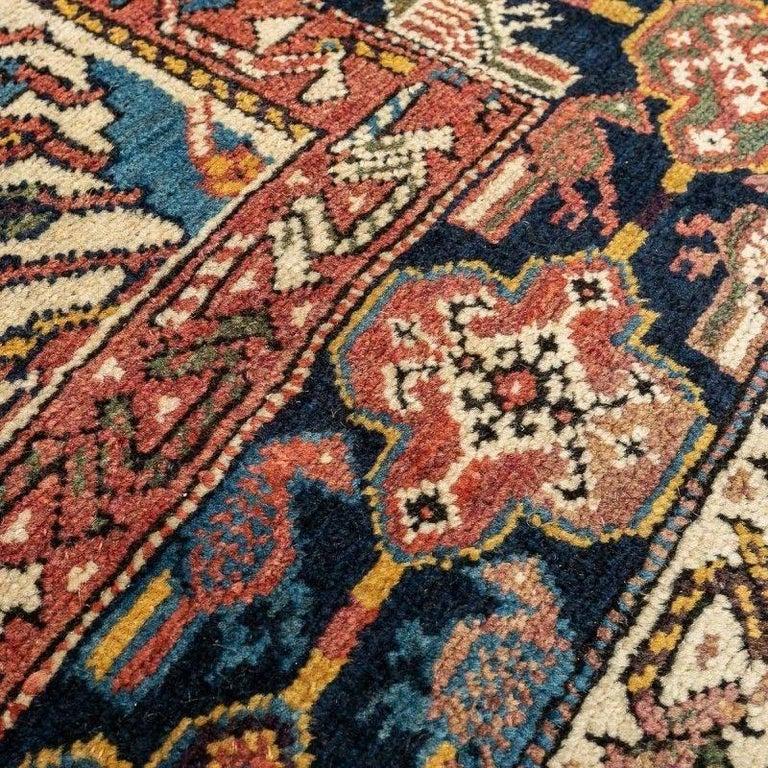 19th Century Wool Classical Rug Central Diamond Medallion Design In Excellent Condition For Sale In MADRID, ES
