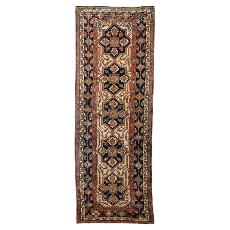 19th Century Wool Classical Rug Central Diamond Medallion Design For Sale