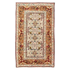 classic agra rug 19th Century Wool Handmade Rug Unique White Classic Agra Design circa 1880
