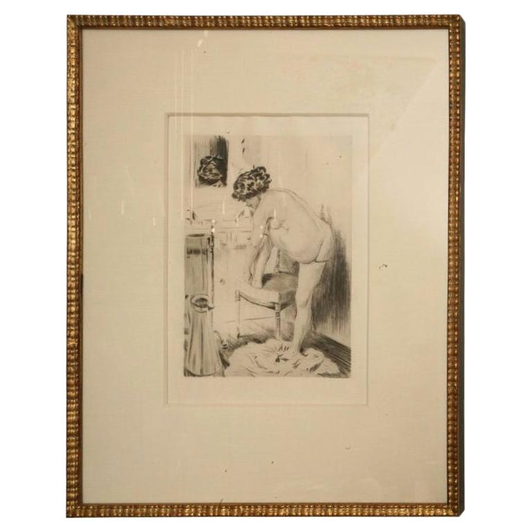 19th Century Work of Art Etching by Almery Lobel Riche Custom Framed, French