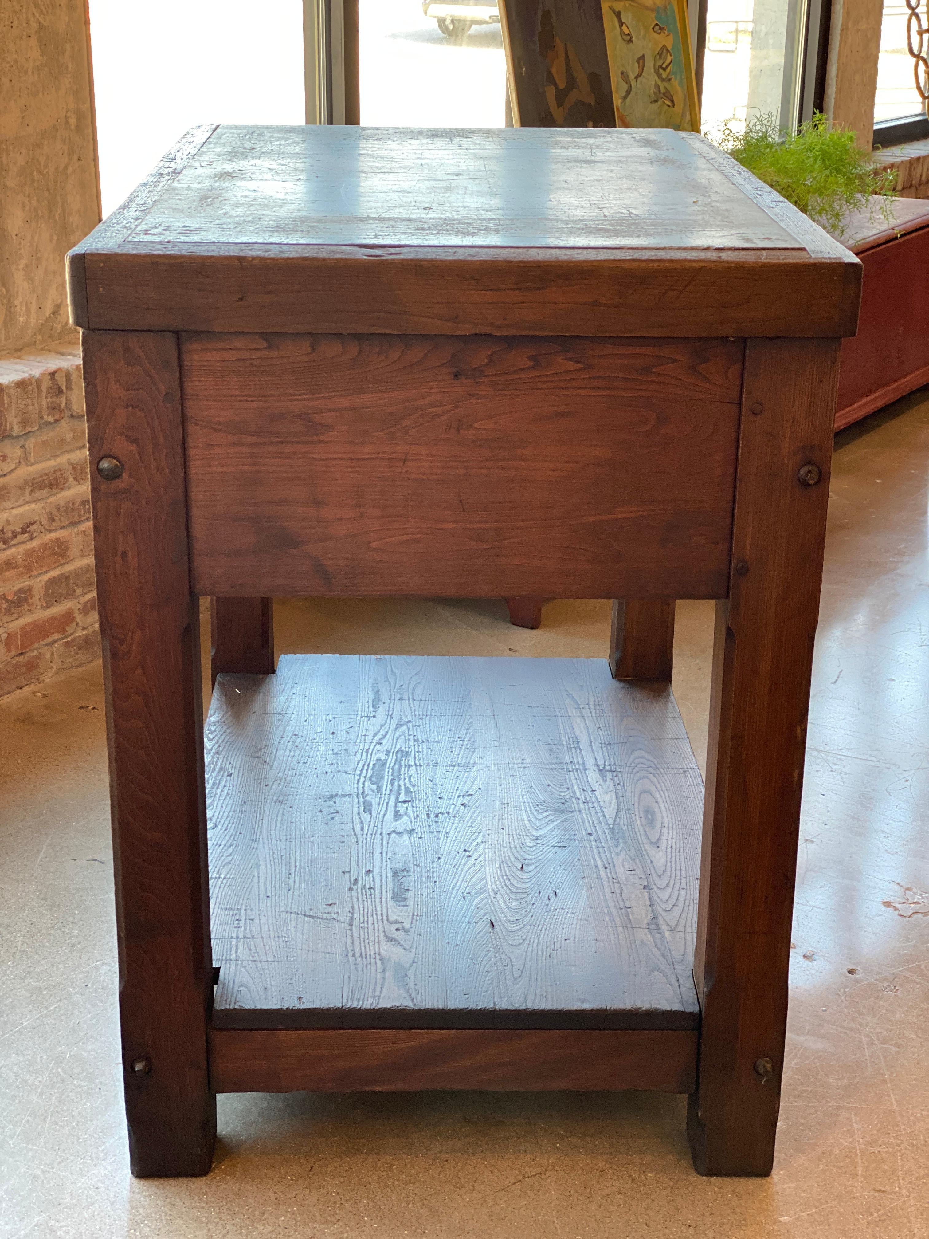19th Century Work Table in Oak and Soapstone 7