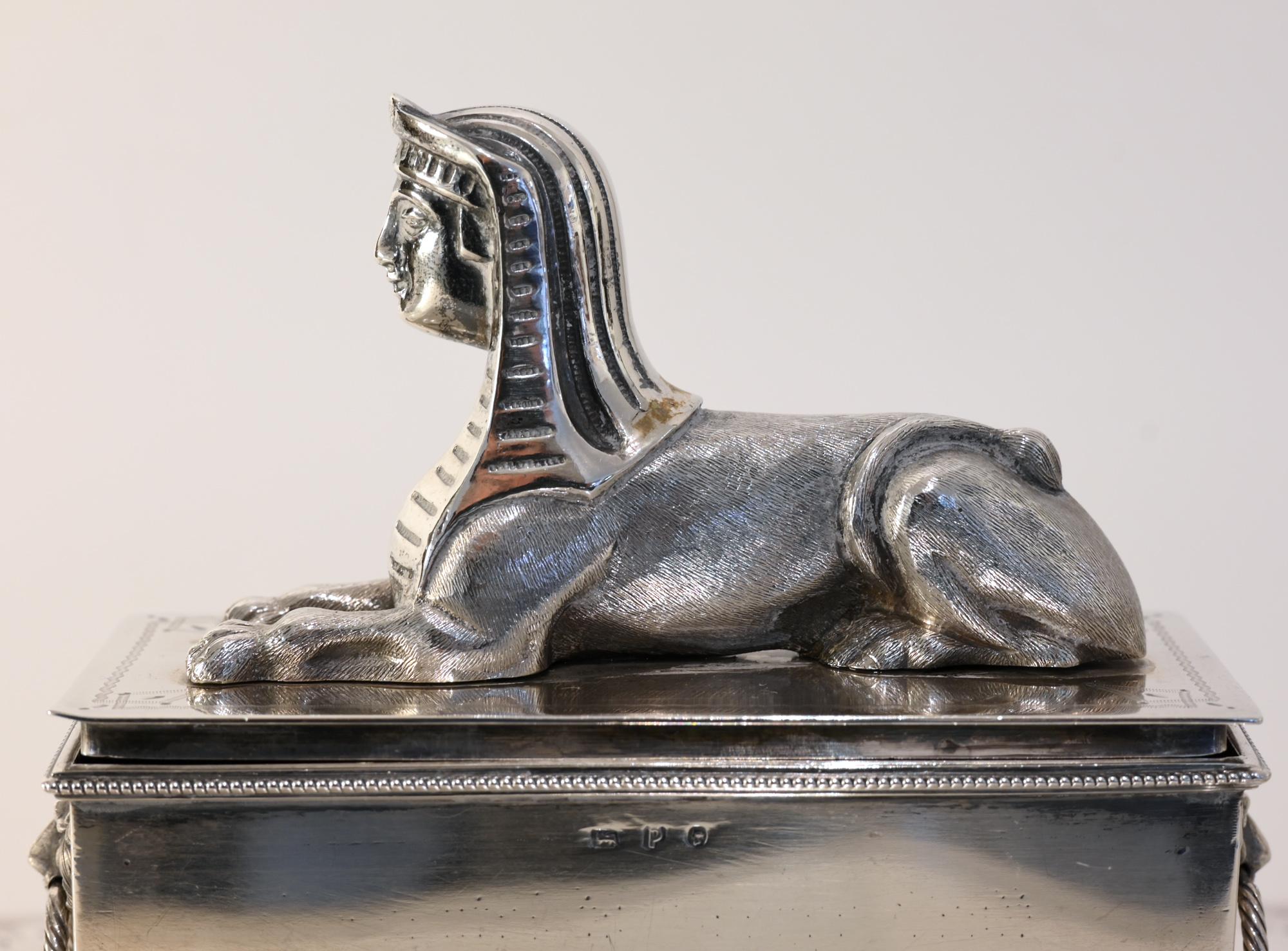 Late 19th Century 19th Century Writing Set England, Sheffield 1882 Sterling Silver 1450gr Sphinx