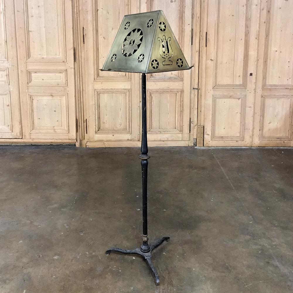 French 19th Century Wrought Iron and Brass Music Stand For Sale