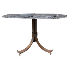19th Century Wrought Iron and Slate Low Occasional Table