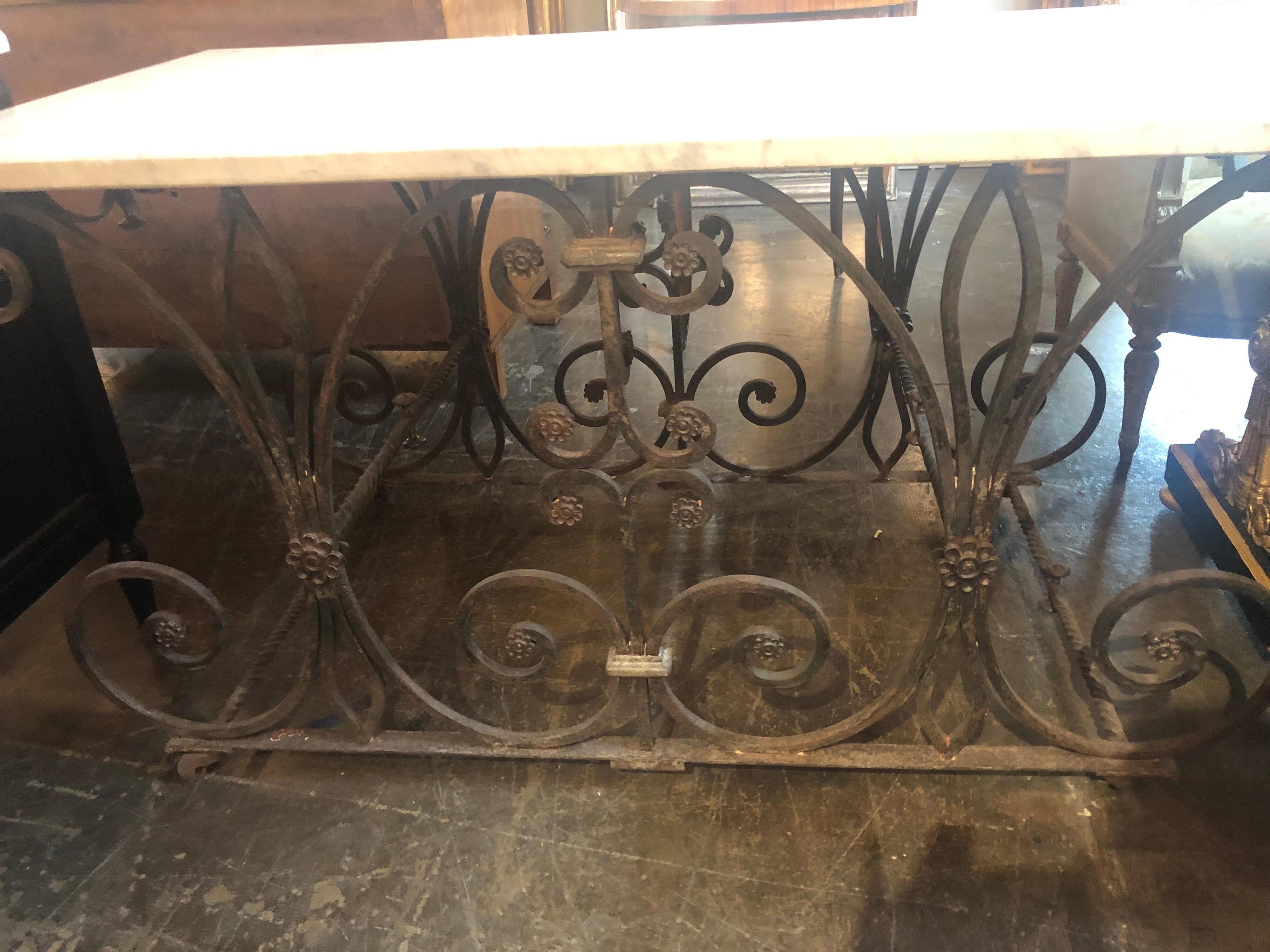 French 19th Century Wrought Iron Bakers Table