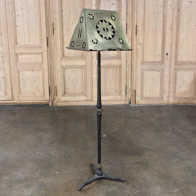 19th Century Wrought Iron and Brass Music Stand For Sale 4