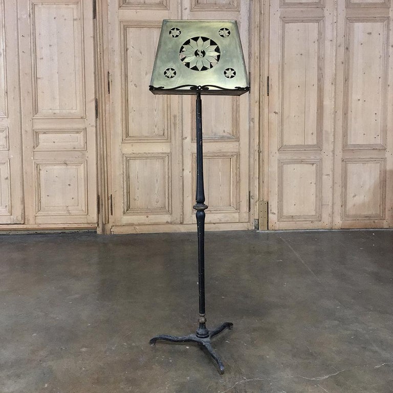 French 19th Century Wrought Iron and Brass Music Stand For Sale