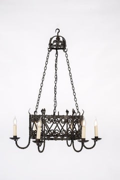 19th Century Wrought Iron Chandelier