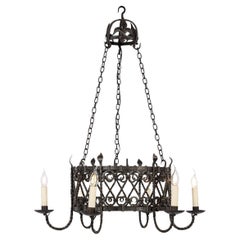 19th Century Wrought Iron Chandelier