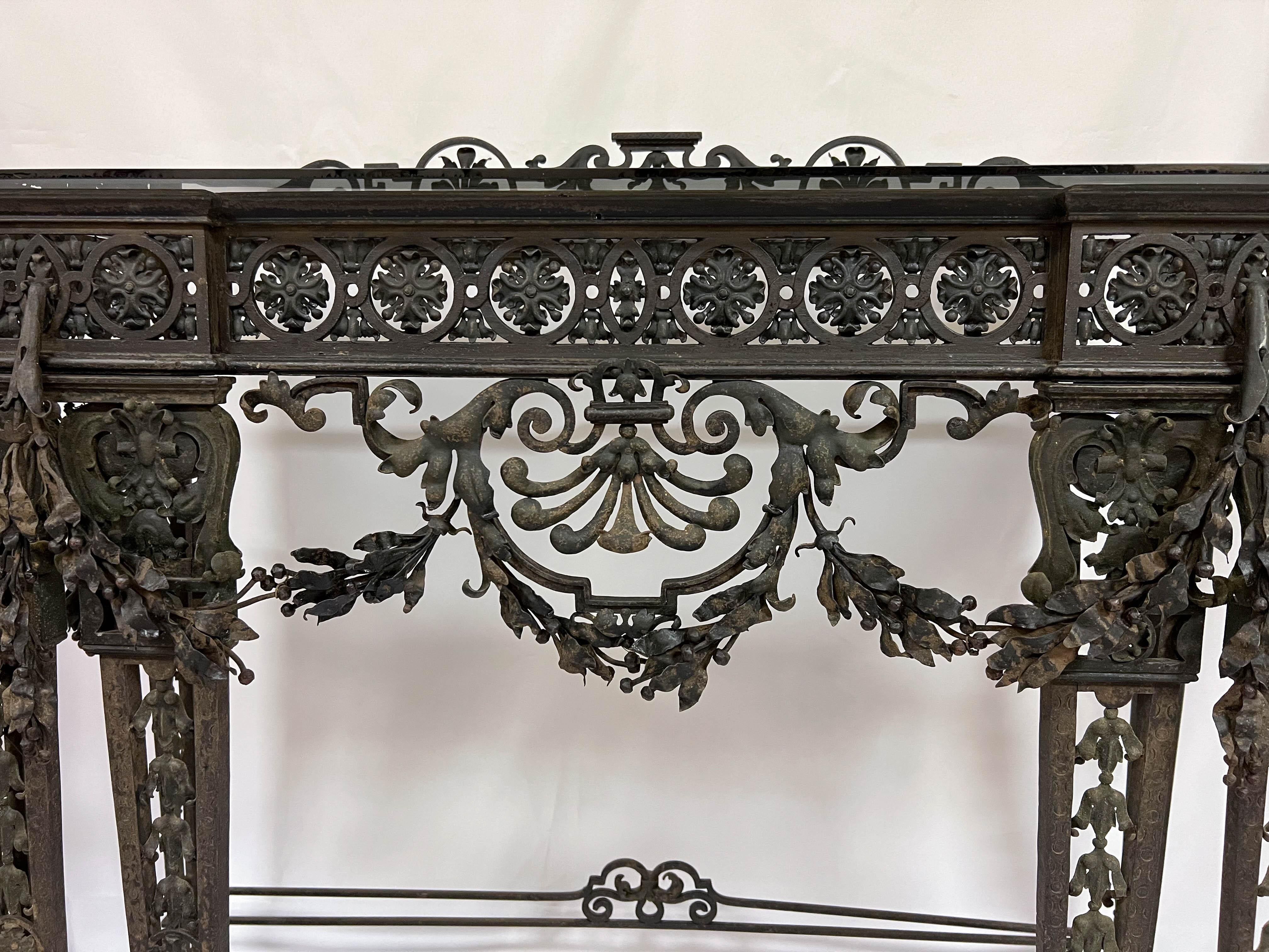 19th Century Wrought Iron Console Table For Sale 6