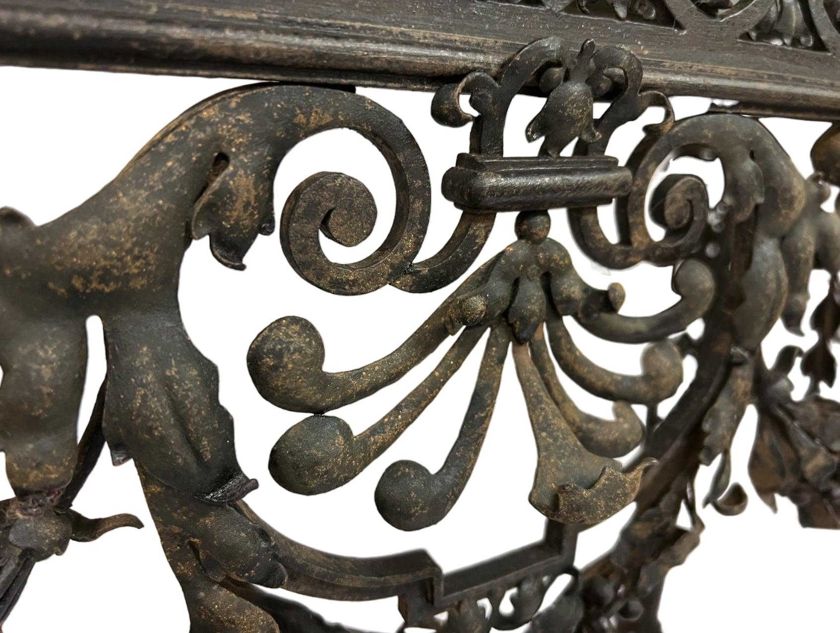 19th Century Wrought Iron Console Table For Sale 7