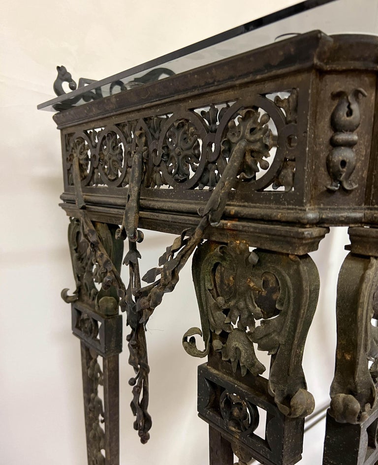 19th Century Wrought Iron Console Table For Sale at 1stDibs