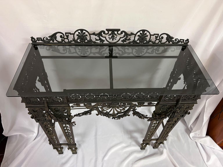 19th Century Wrought Iron Console Table For Sale at 1stDibs
