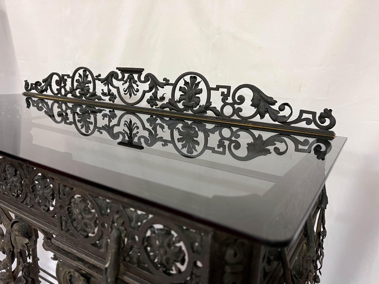 19th Century Wrought Iron Console Table For Sale at 1stDibs