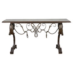19th Century Wrought Iron Console Table