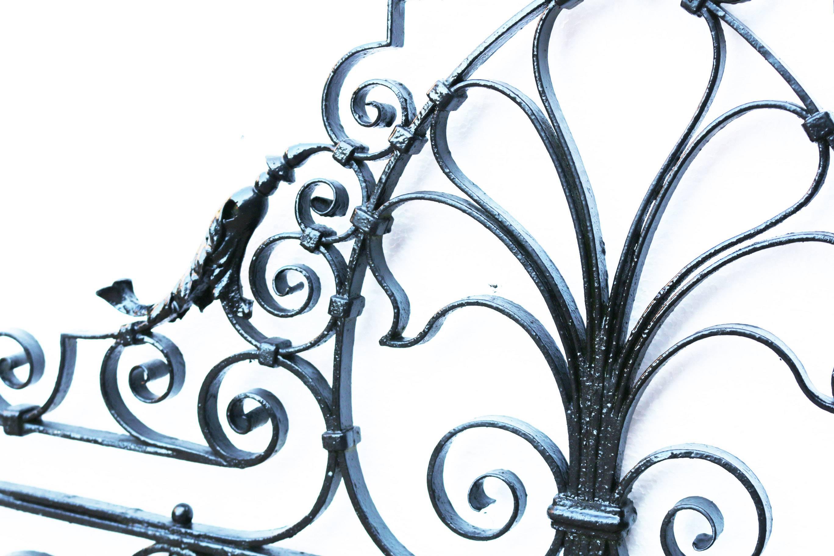 Victorian 19th Century Wrought Iron Gate Overthrow