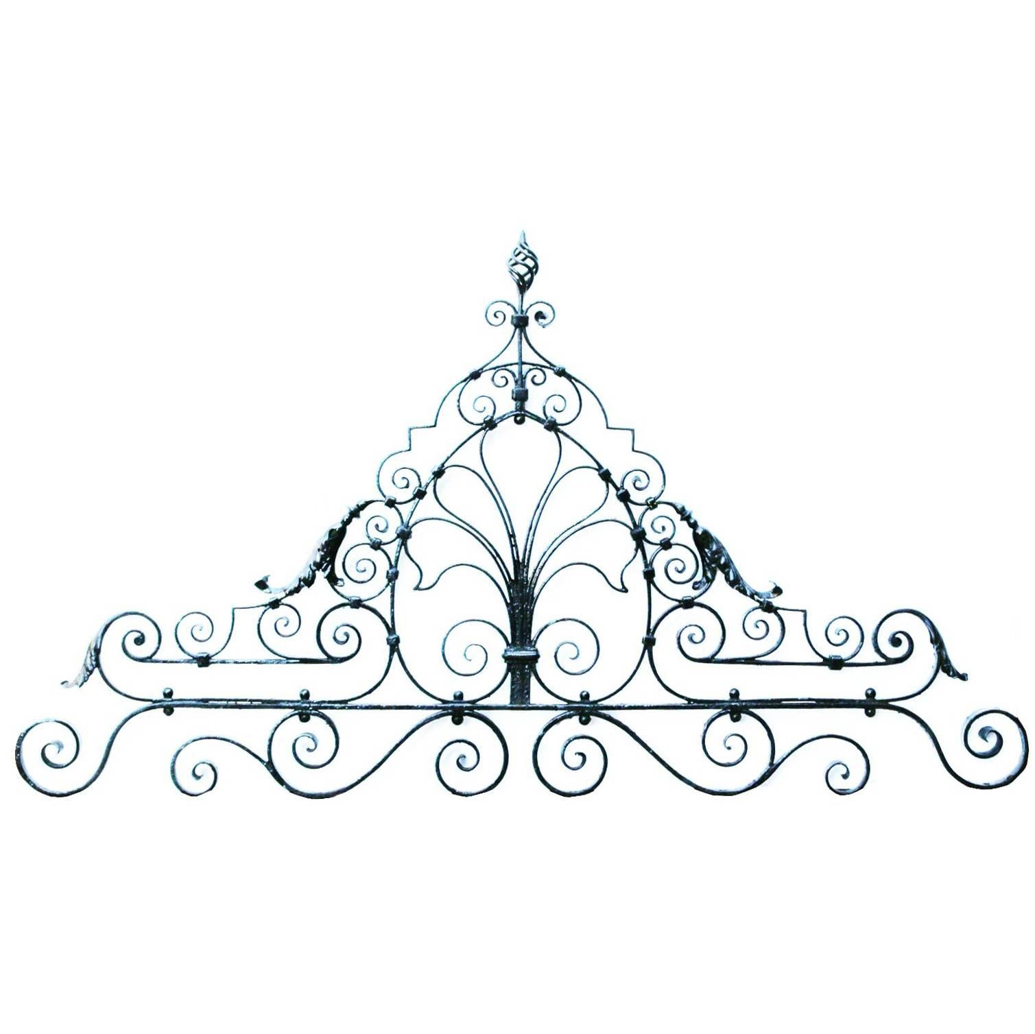 19th Century Wrought Iron Gate Overthrow