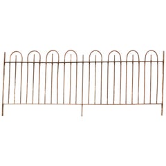 19th Century Wrought Iron Hooped Top Railings with Side Gate