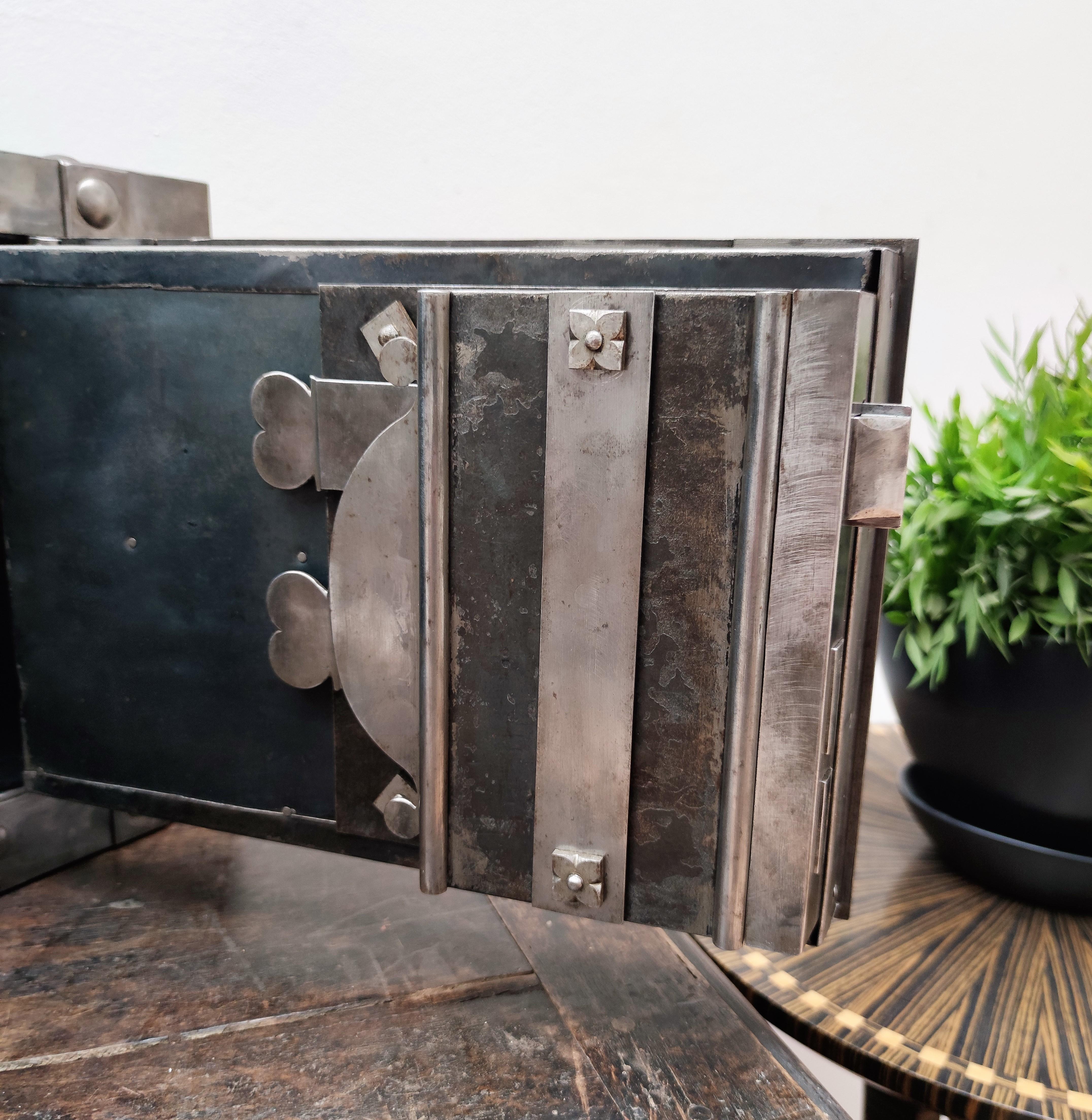 19th Century Wrought Iron Italian Antique Safe Strongbox 1