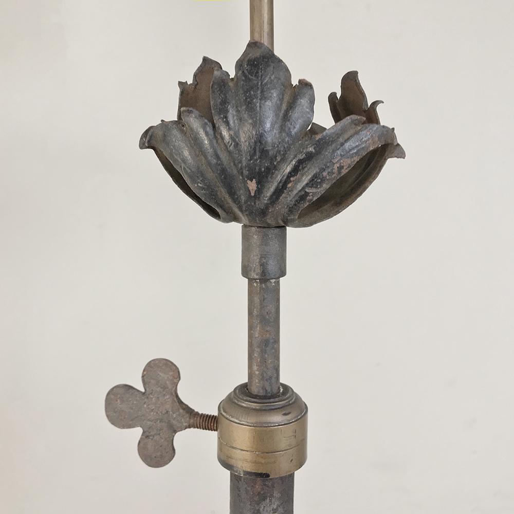 Copper 19th Century Wrought Iron Oil Lantern Electrified Floor Lamp