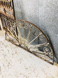 19th Century Wrought Iron Semi Circle Fan Light / Architectural Antique