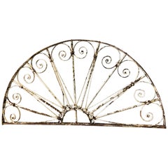 19th Century Wrought Iron Semi Circle Fan Light / Architectural Antique