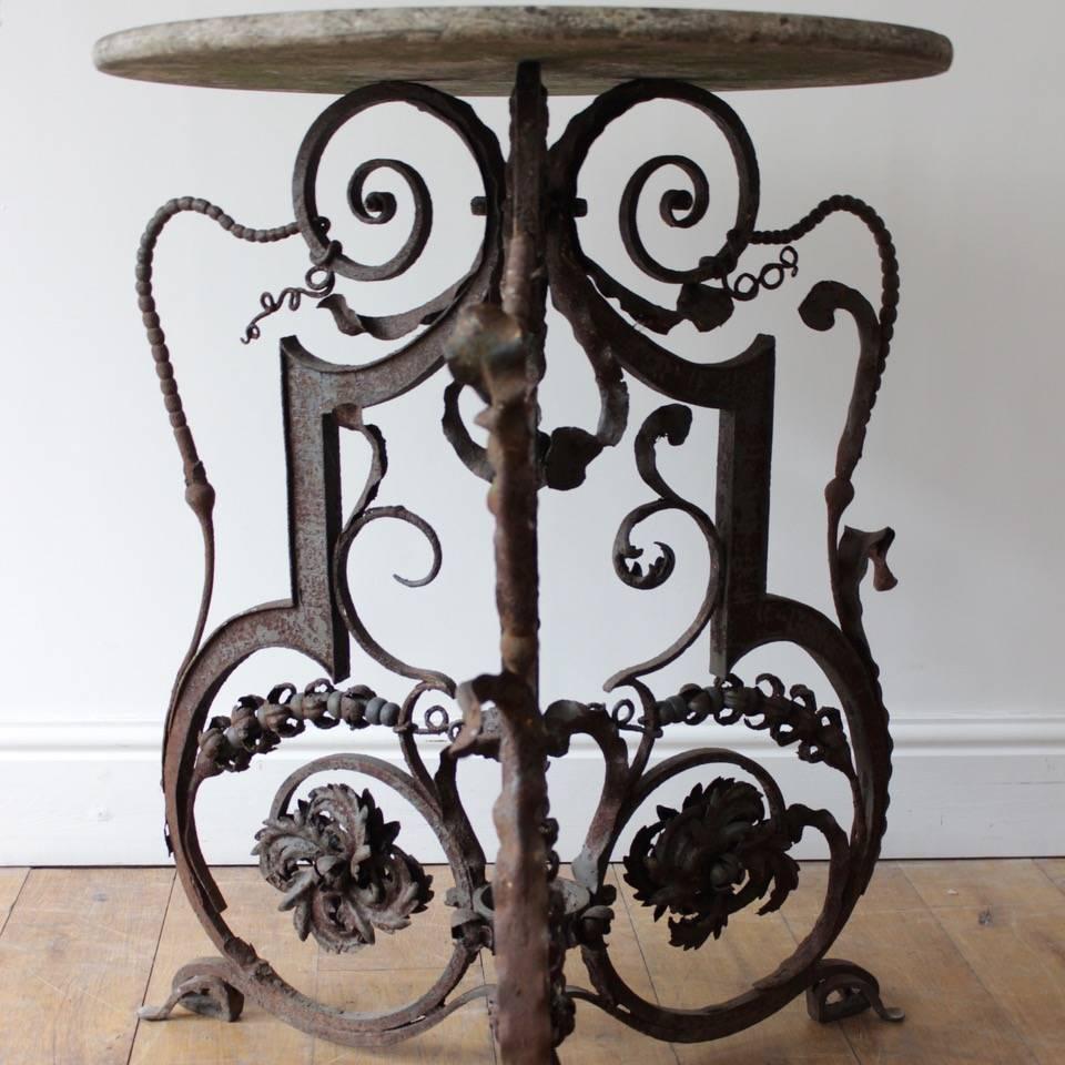 French 19th Century Wrought Iron Table