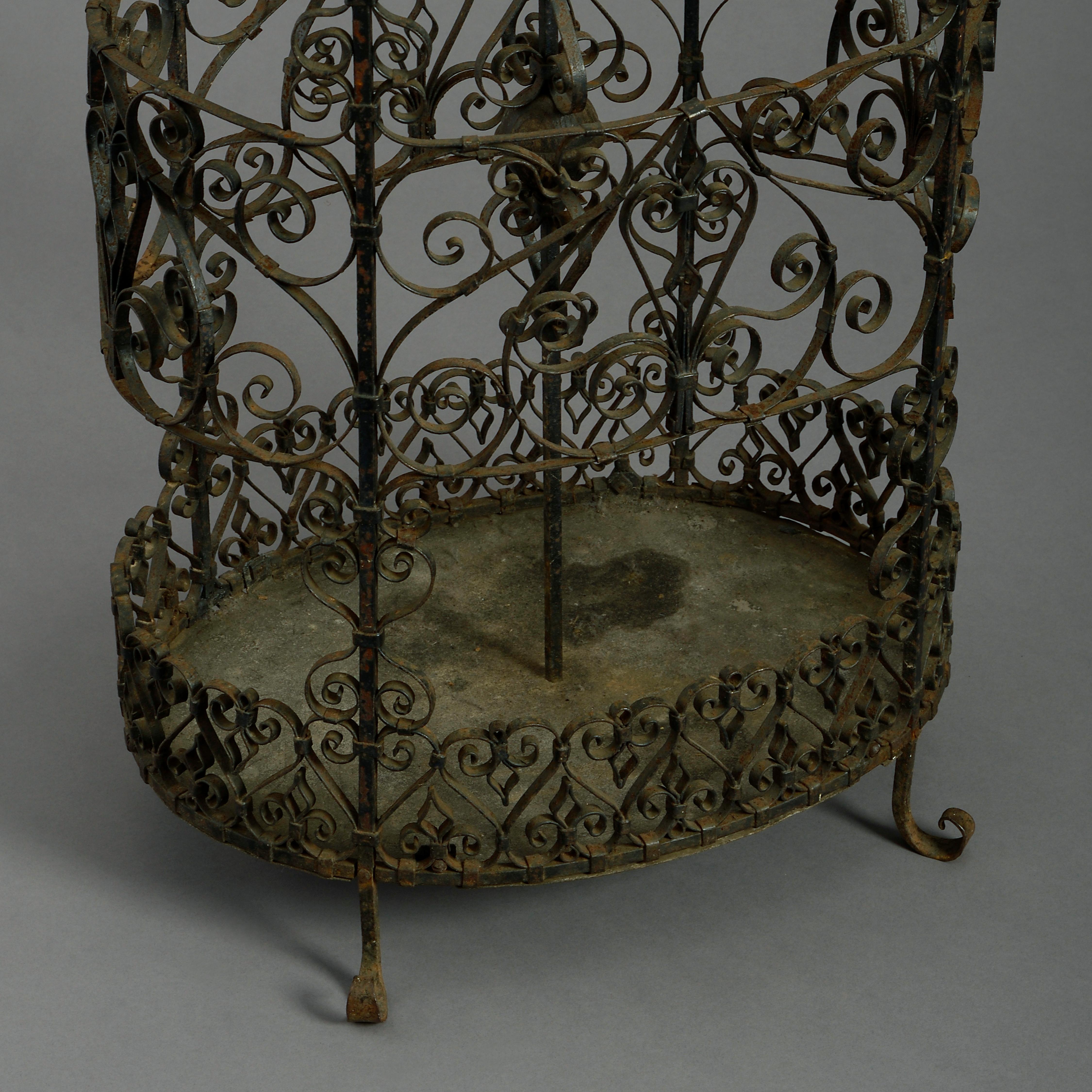 19th Century Wrought Iron Umbrella and Stick Stand In Fair Condition In London, GB