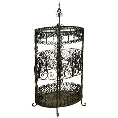 19th Century Wrought Iron Umbrella and Stick Stand