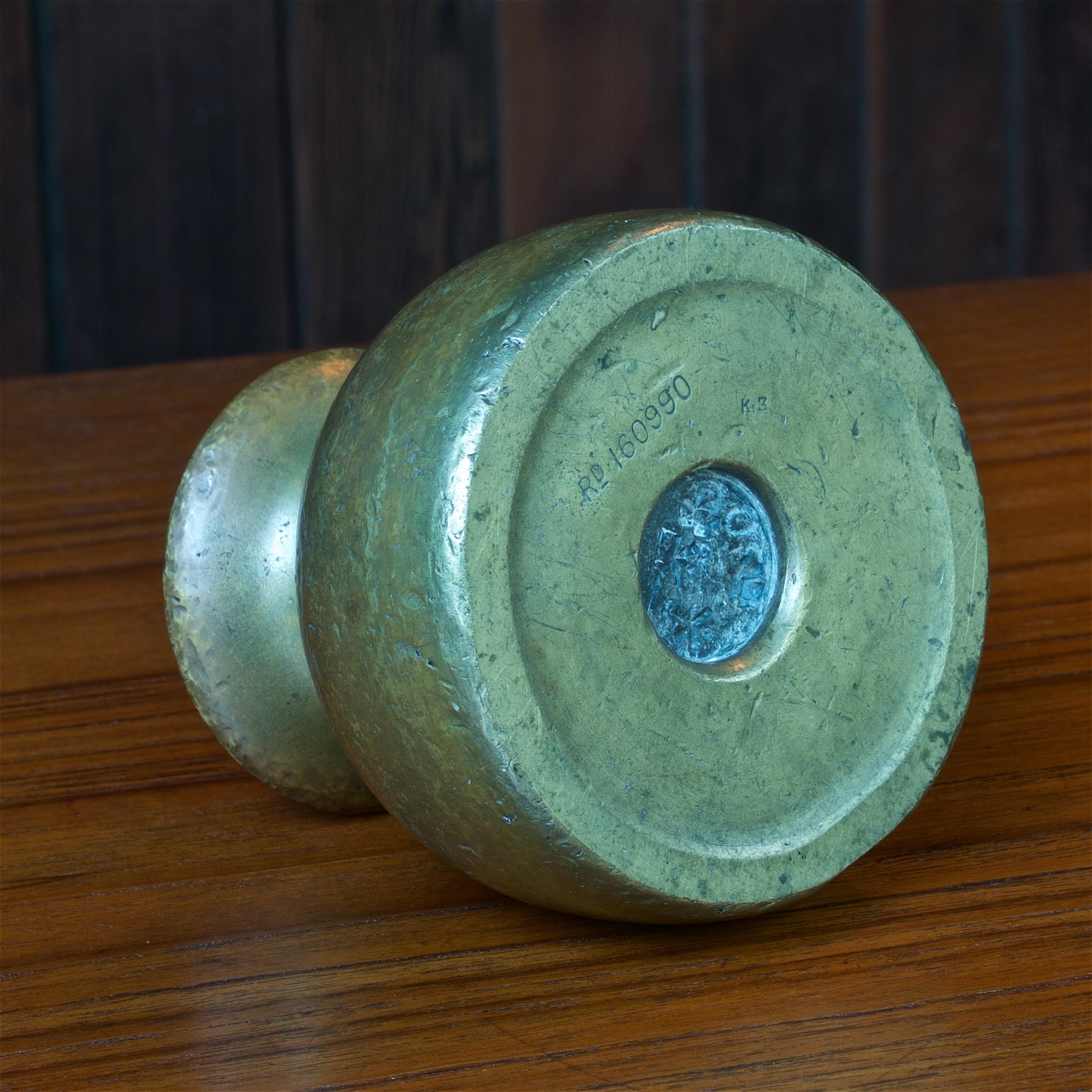 Cast 19th Century XL Brass 7 Pound Weight Scale Apothecary Pharmacy Paperweight Desk For Sale