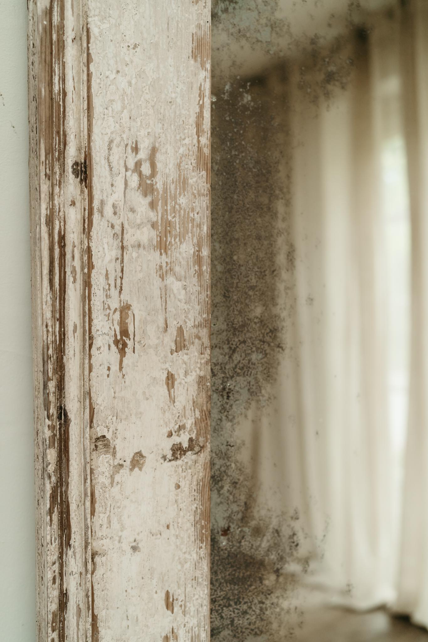 Specchio con cornice in legno di pino a figura intera del XIX secolo in vendita 4