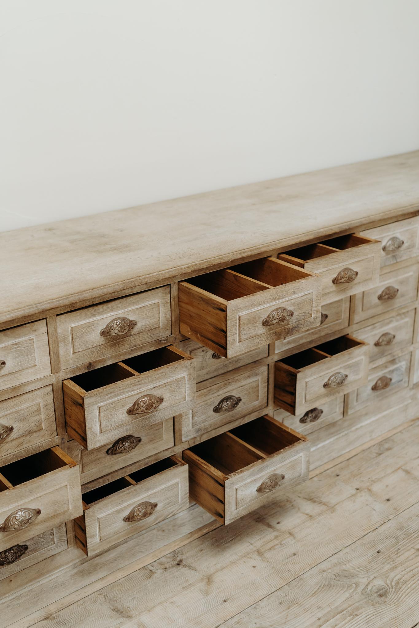 Banco francese in legno di quercia del XIX secolo 11