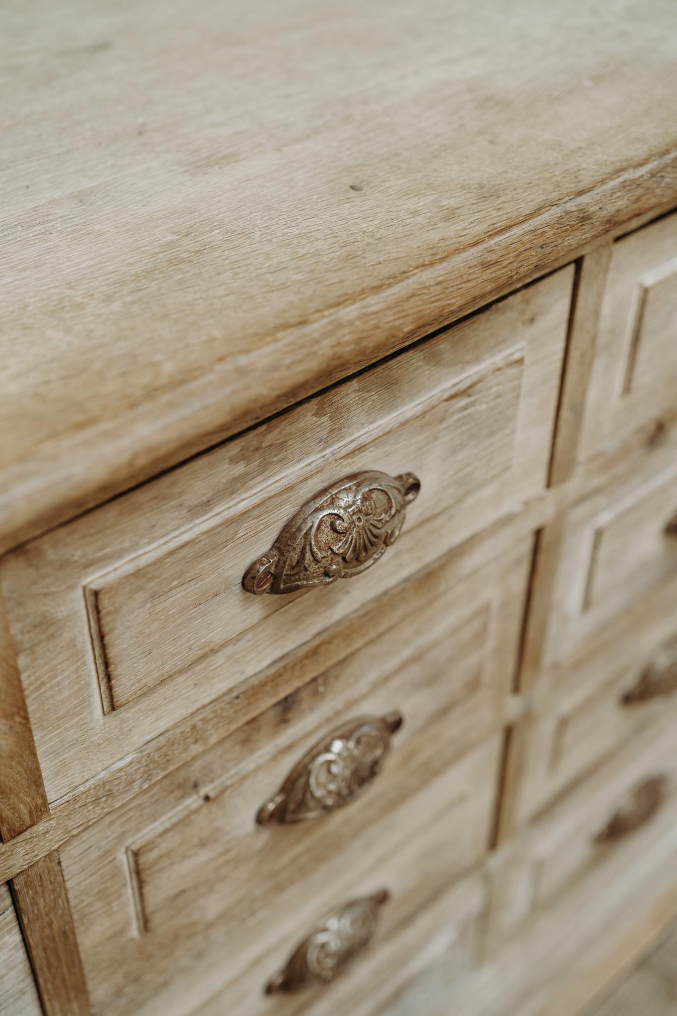 Banco francese in legno di quercia del XIX secolo 3