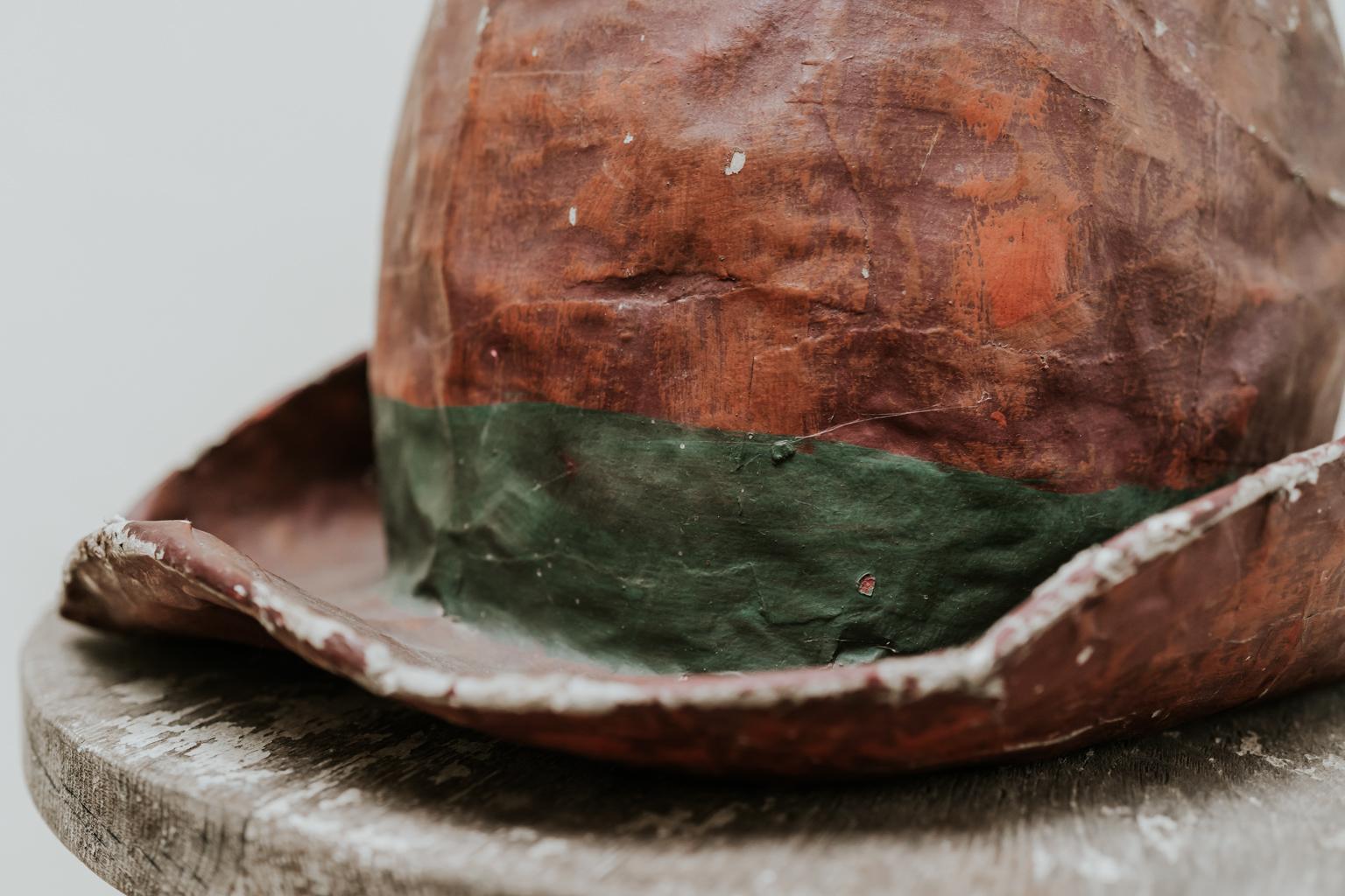 French 19th Century Extra Large Papier Mâché Hat For Sale