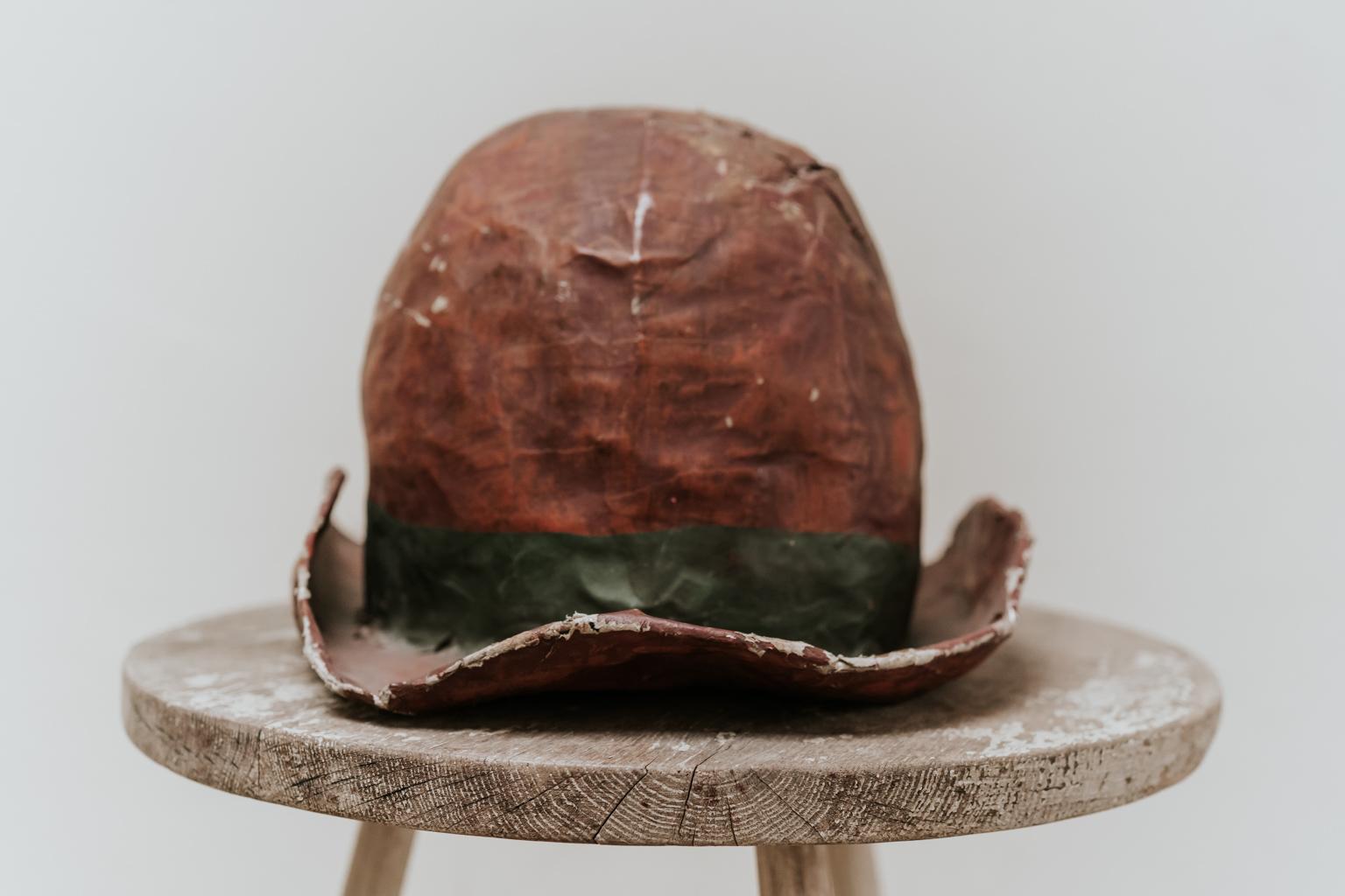 Paper 19th Century Extra Large Papier Mâché Hat For Sale