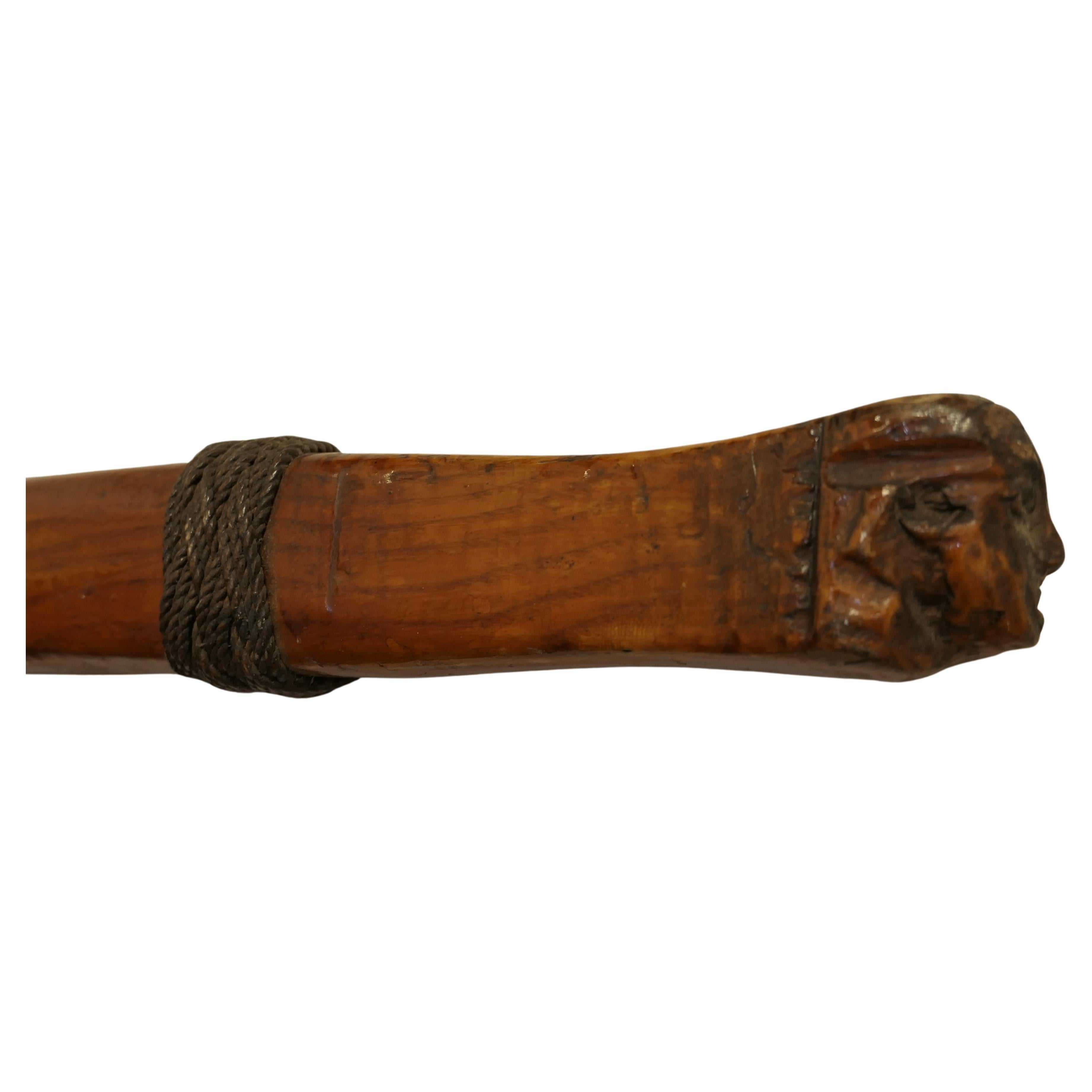 19th Century Yacht Rudder and Carved Tiller
