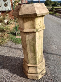 19th Century Yellow Clay Chimney Pot Garden Sculpture