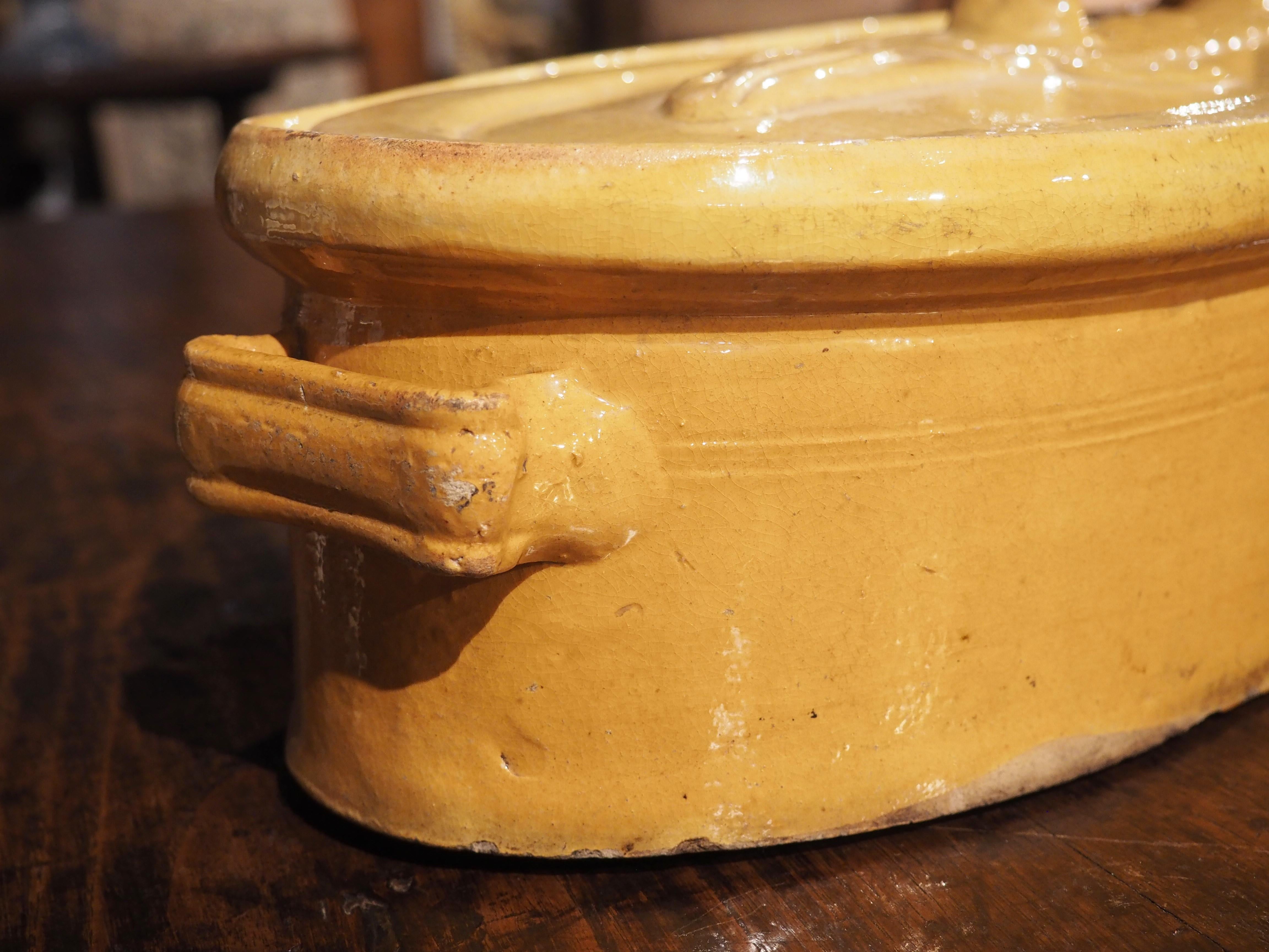 19th Century Yellow Glazed Fish Terrine from Alsace, France For Sale 3