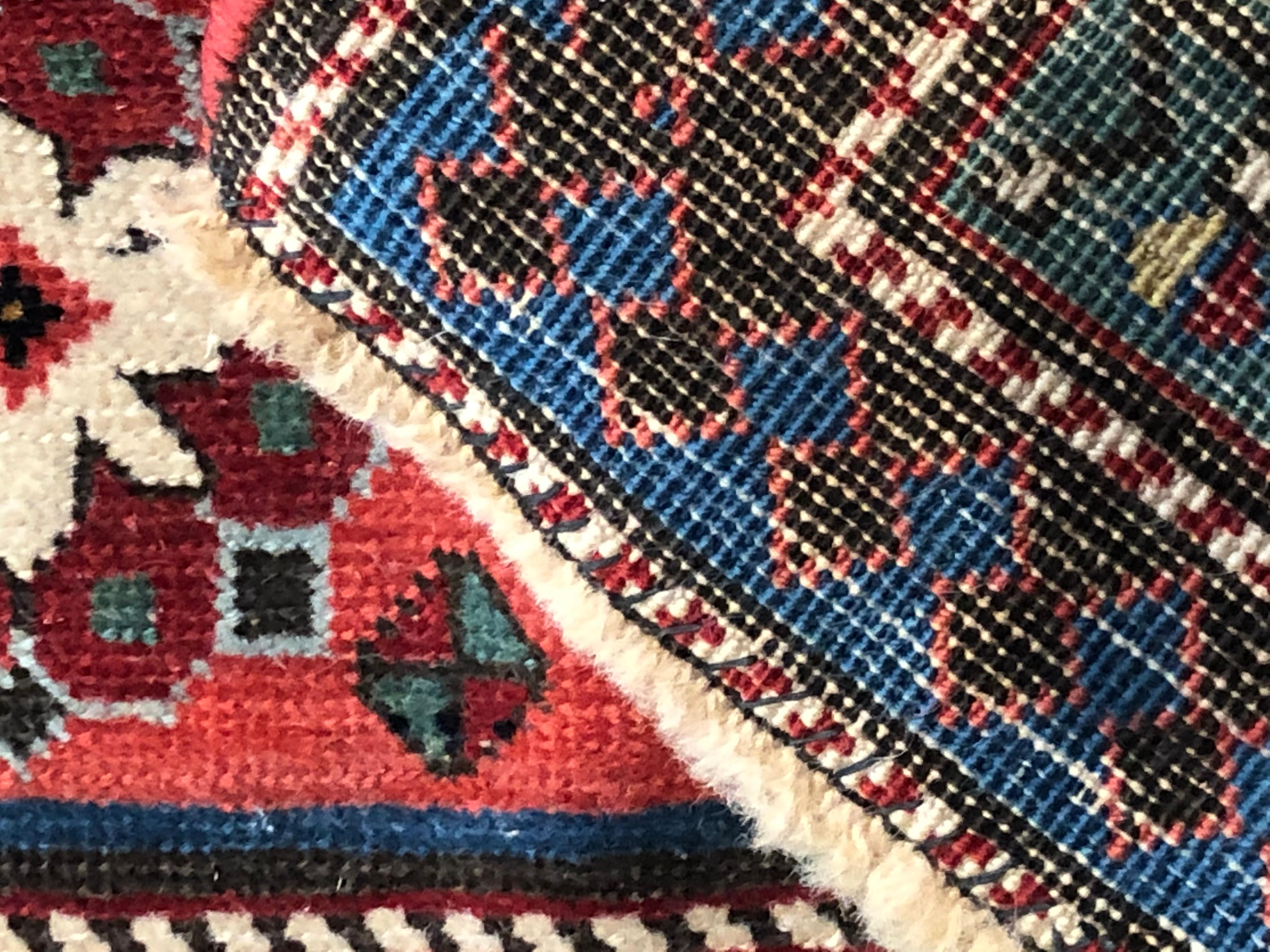19th Century Yellow Green Red Caucasian Talish Rug, € 7500 For Sale 10