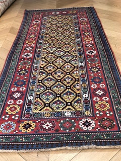 19th Century Yellow Green Red Caucasian Talish Rug, € 7500