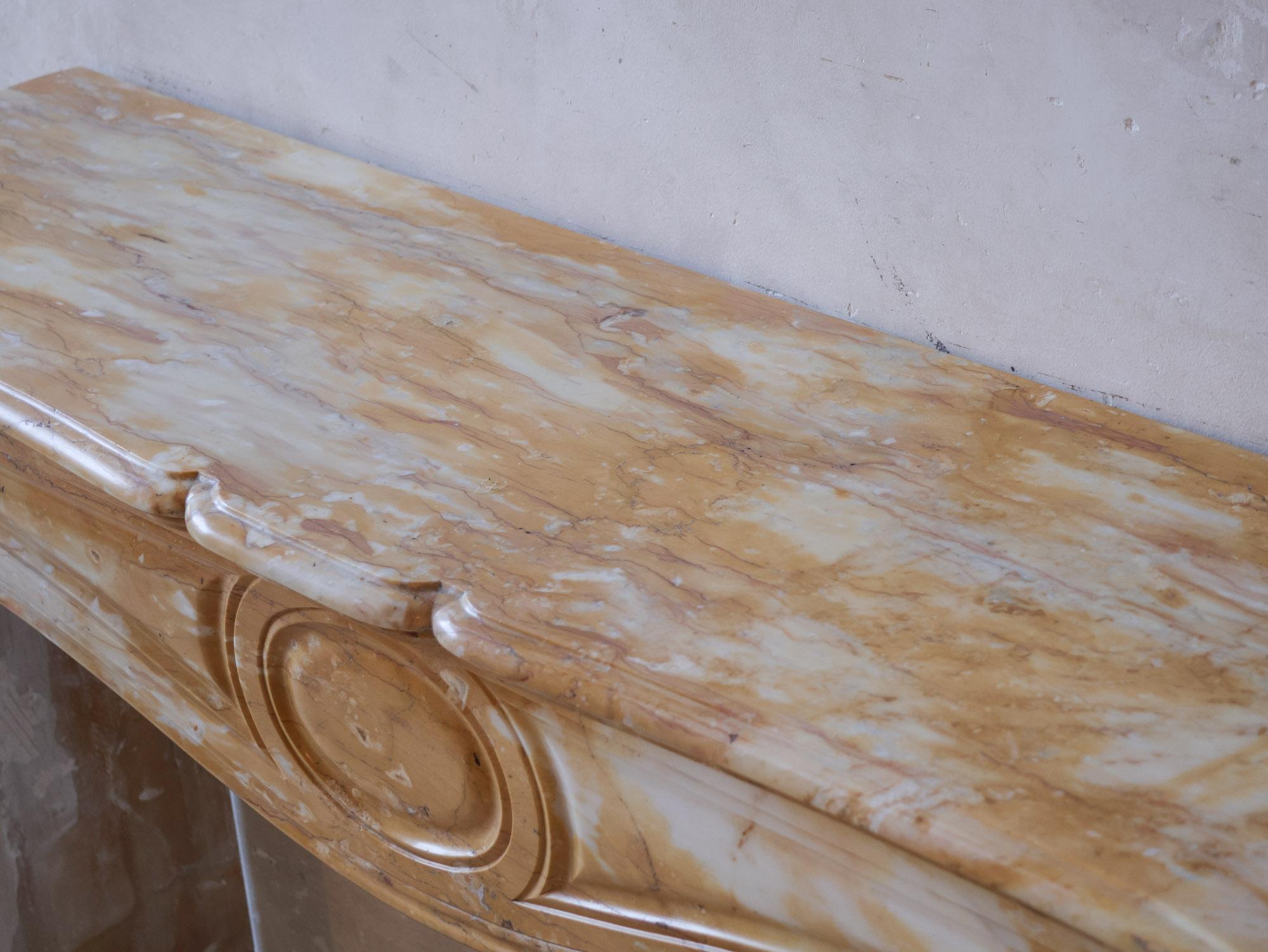 19th-Century yellow Siena marble mantelpiece For Sale 6