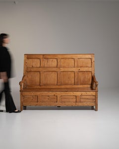 19th Century Yellow Wood Bench, Solid Construction, UK Origin, Antique
