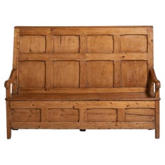 19th Century Yellow Wood Bench, Solid Construction, UK Origin, Antique