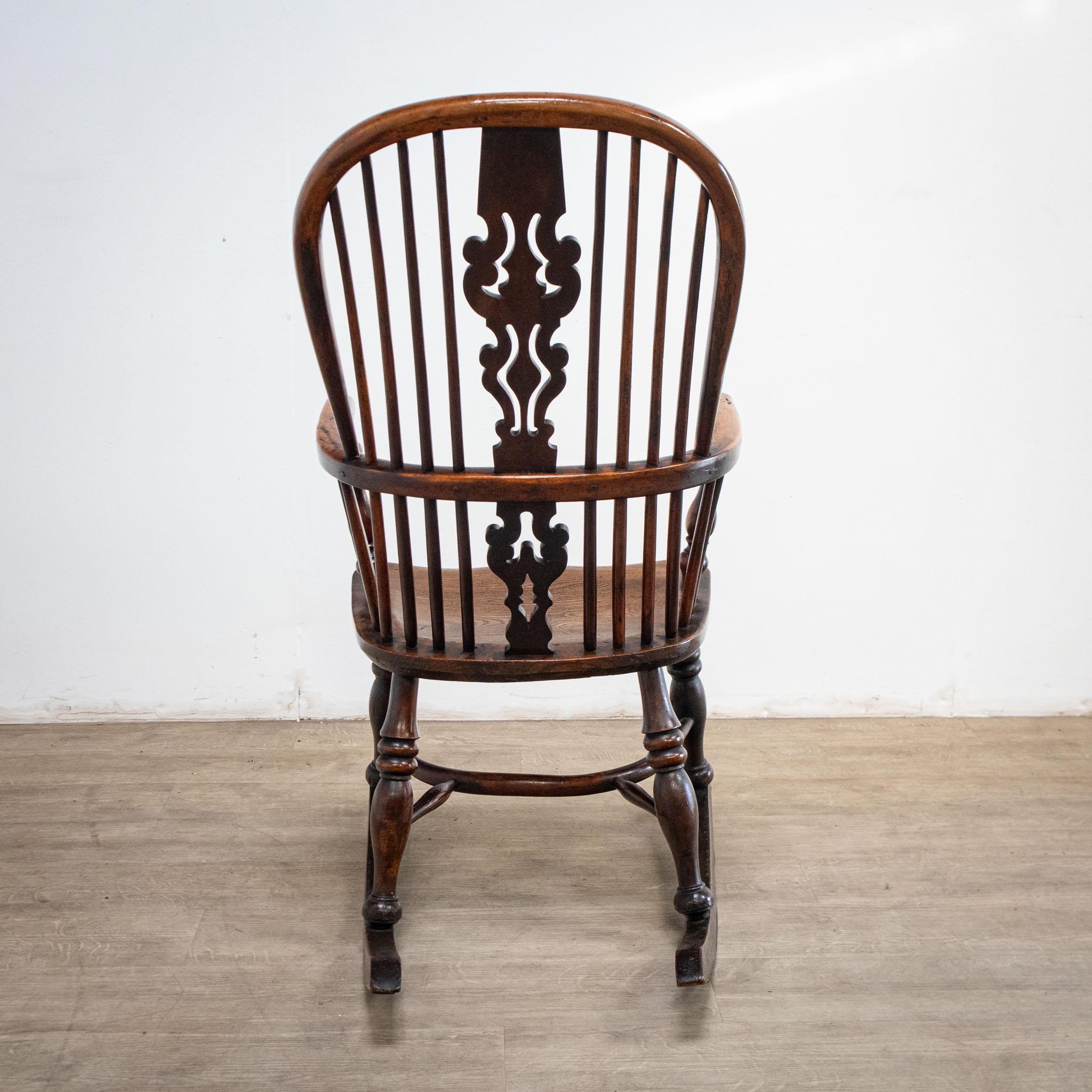 19th Century Yew Rocking Chair by J. Spencer In Good Condition For Sale In Newark, GB