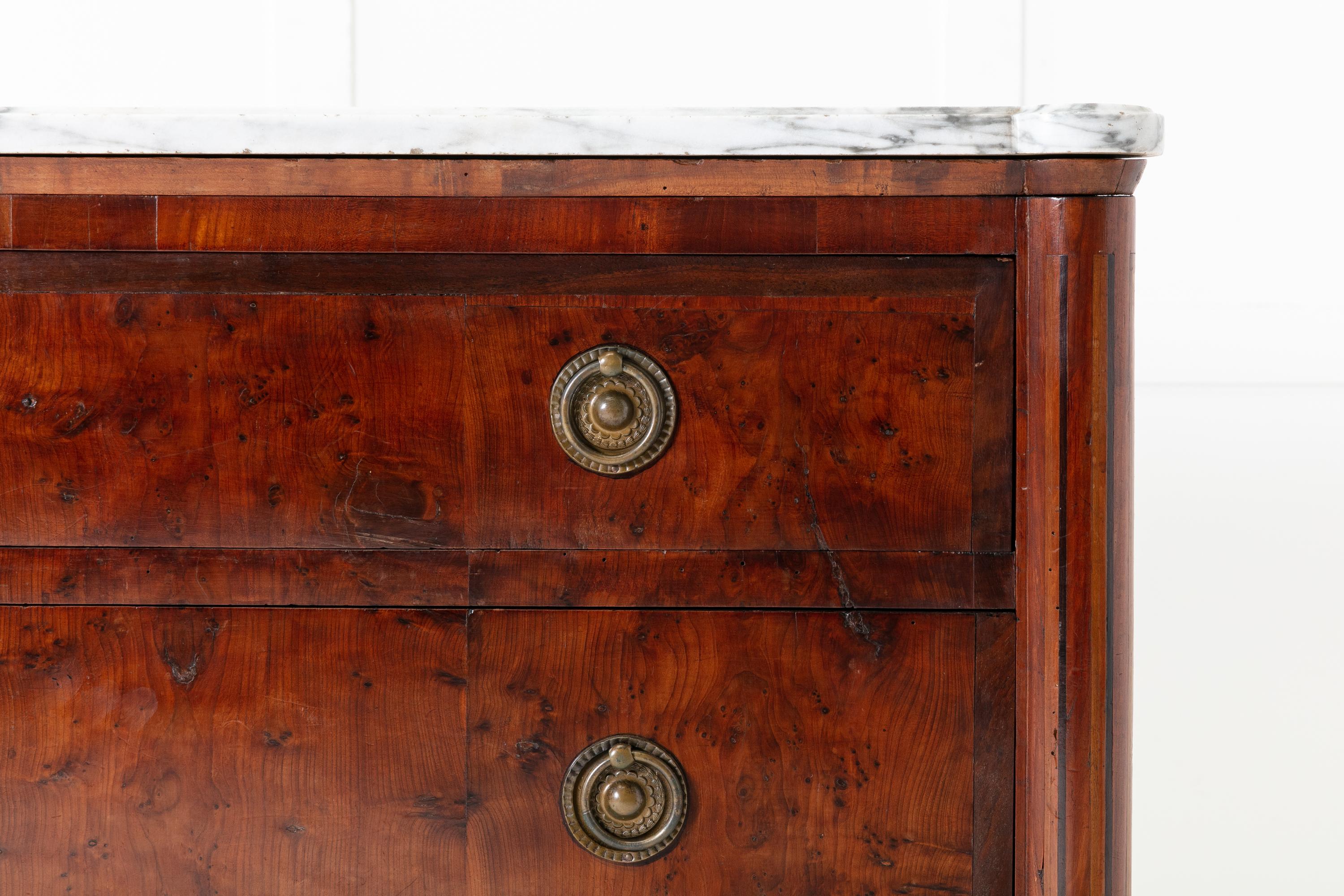 19th Century Yew Secretaire Commode with Marble Top 2
