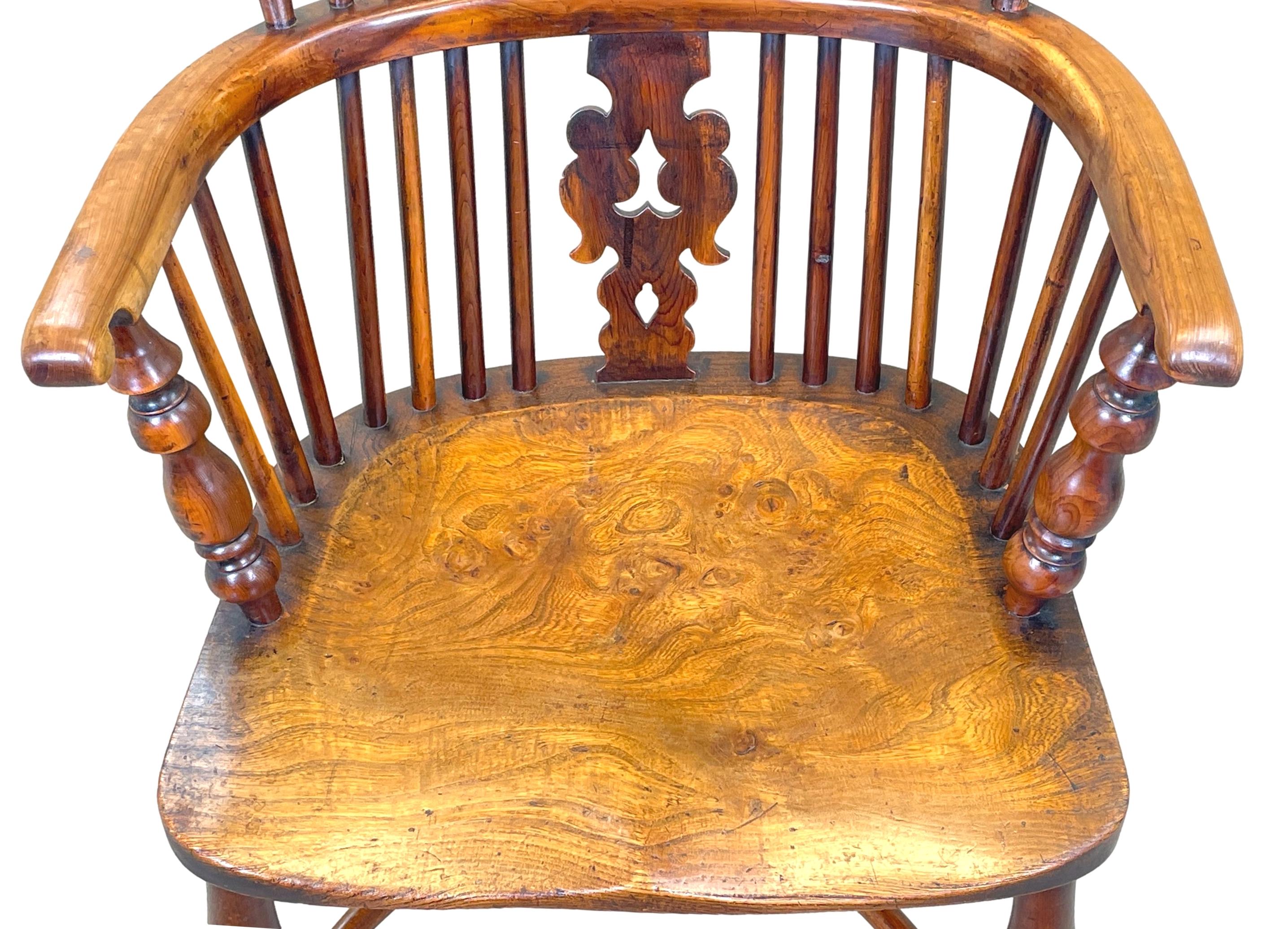 Victorian 19th Century Yew Windsor Armchair