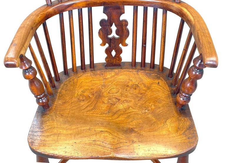 Victorian 19th Century Yew Windsor Armchair For Sale